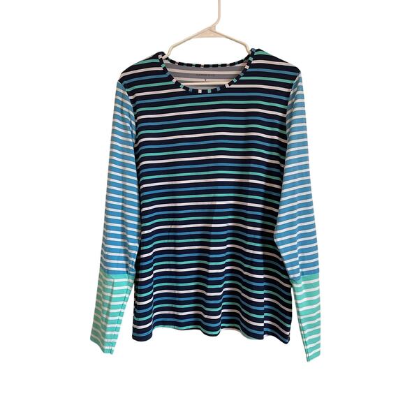 Lands' End Sunshade UPF 50 Long Sleeve Rash Gaurd  swim top athleisure XL 18 - Picture 1 of 8